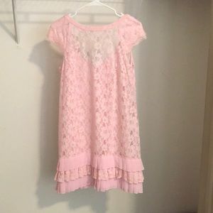 Jessica Simpson Baby Pink Lace Sheer dress.